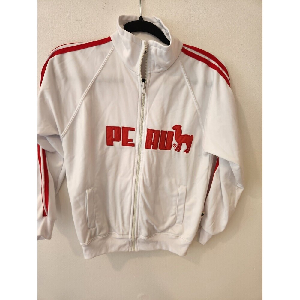 Cuy-Arts PERU White Zipup Jacket Red Size 16 Soccer